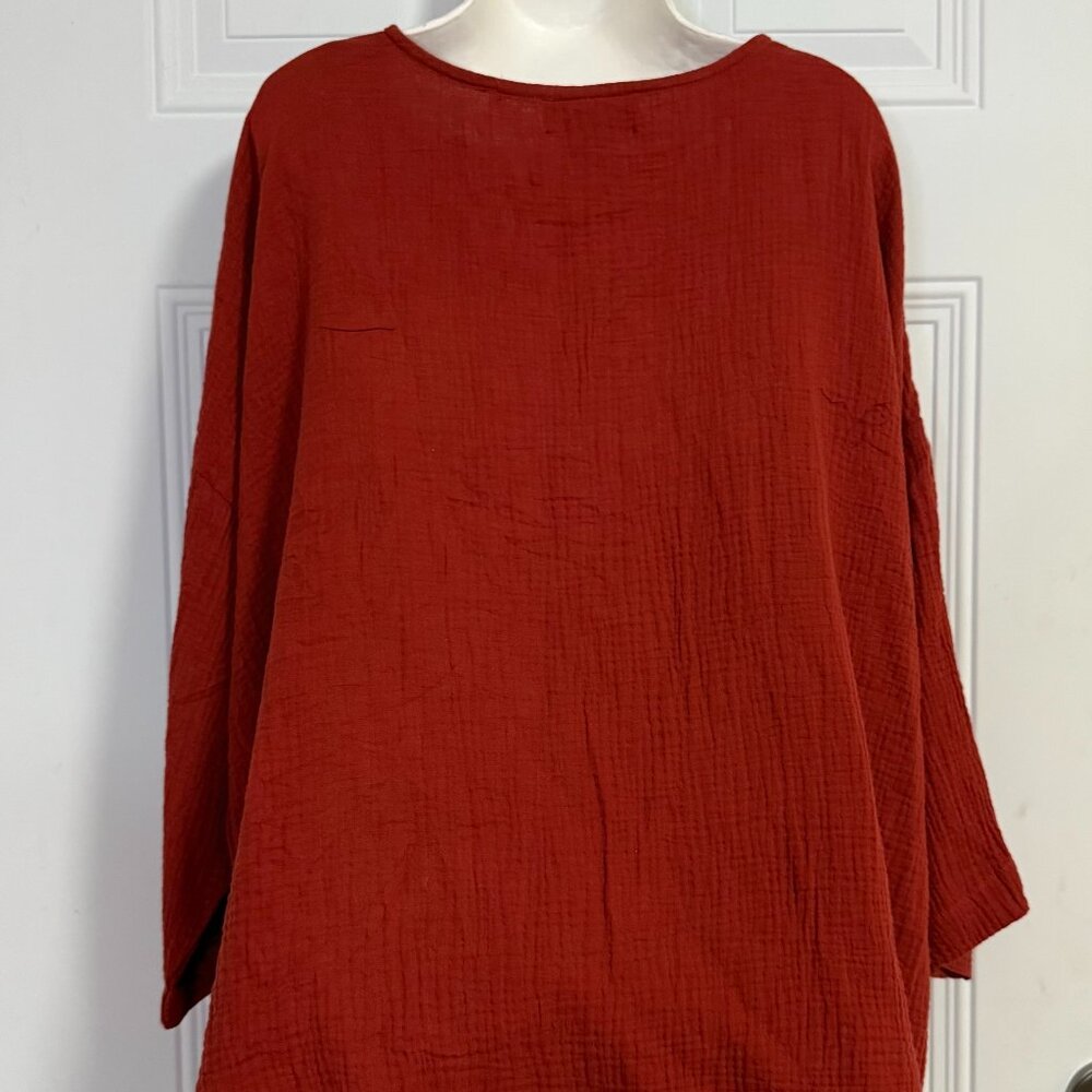 Jones & Co.Women's Plus Size 3X Textured Tunic Top Oversized Loose Fit - Picture 3 of 10